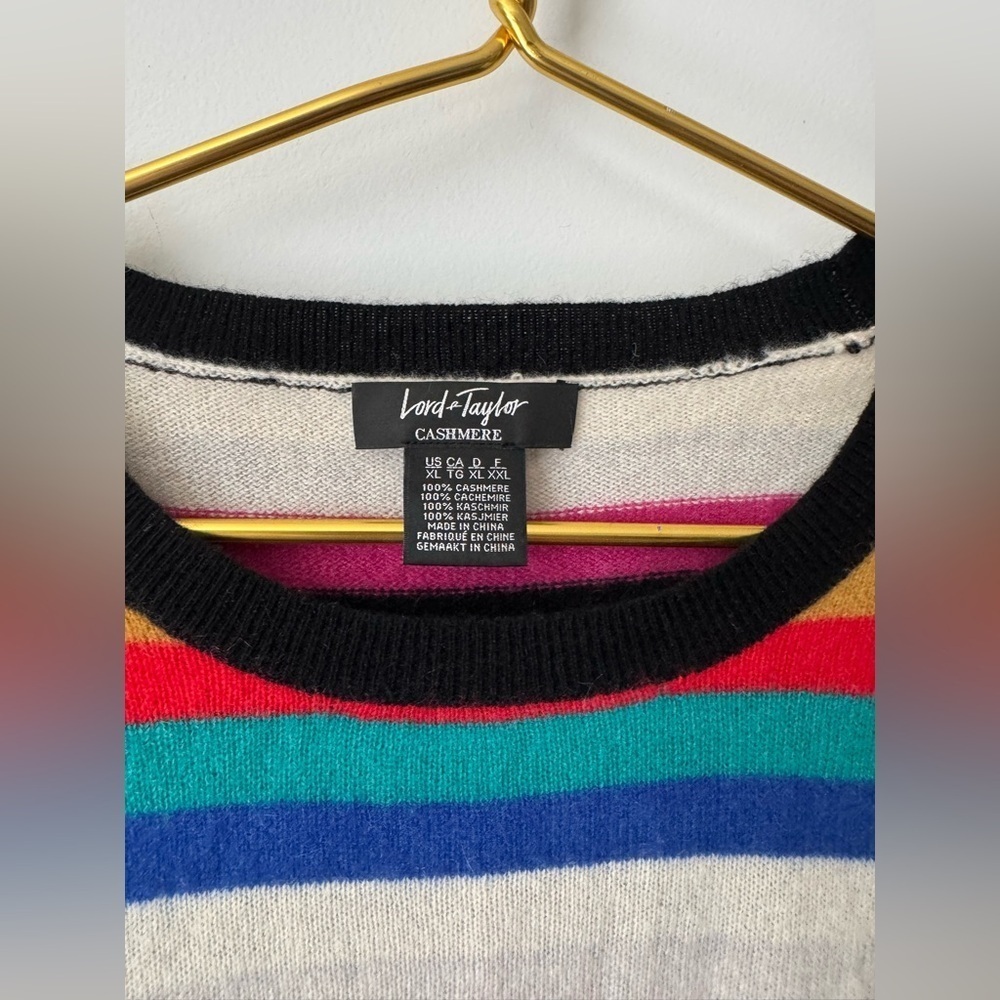 Lord and Taylor Cashmere Striped Sweater - Picture 2 of 5